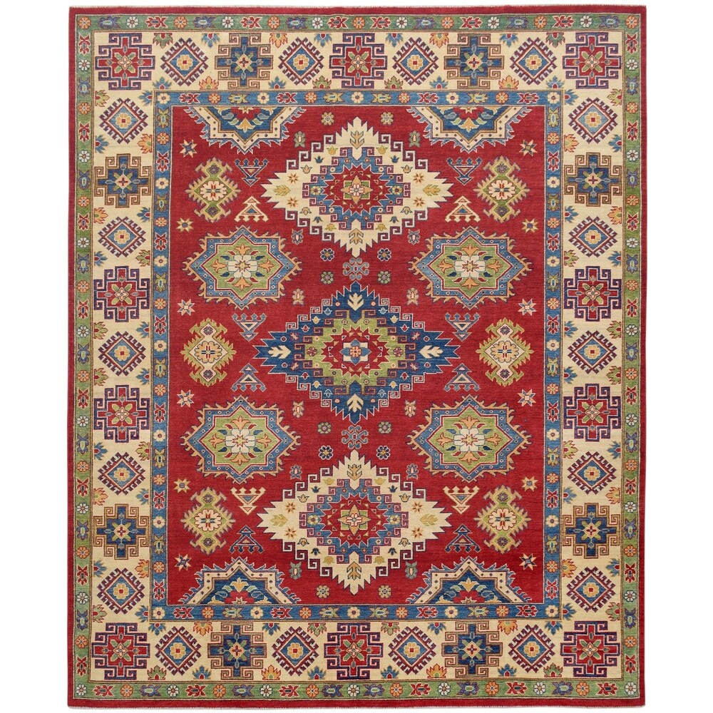 EORC KR109RD9X12 Hand-Knotted Wool Traditional Knot Rug RED 8'10 X 12' EORC KR109RD9X12 Hand-Knotted Wool Traditional Knot Rug RED 8'10 X 12'